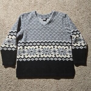 Authentic Rockies Jeanswear Sweater Women's Medium Sample Fleece Fair Isle